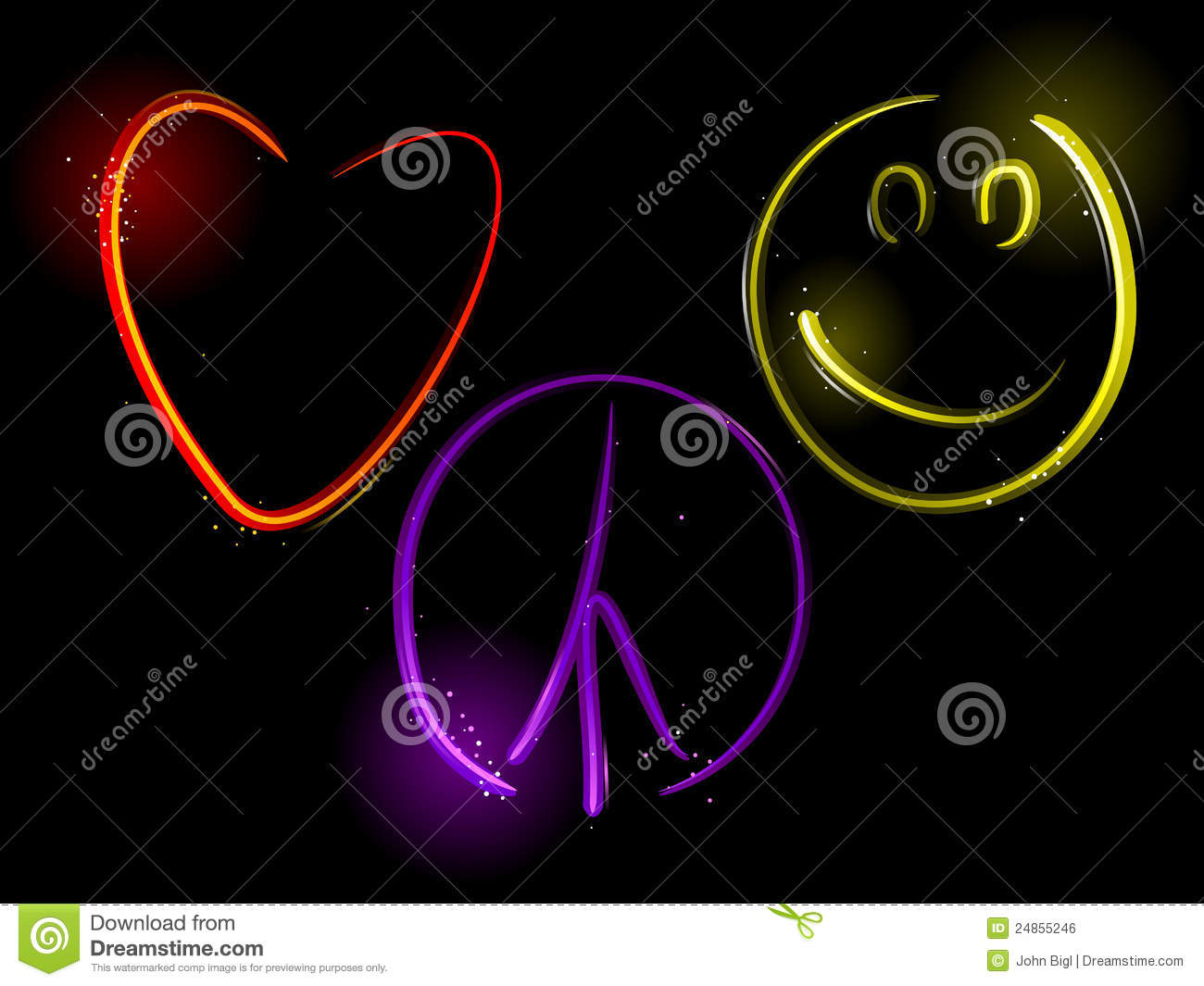 Love Peace And Happiness Royalty Free Stock Image   Image  24855246