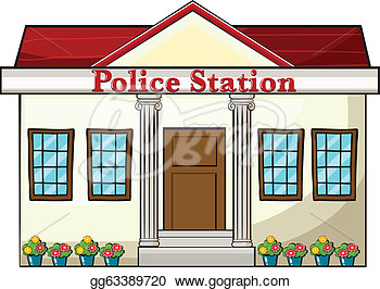 Of A Police Station On A White Background  Vector Clipart Gg63389720