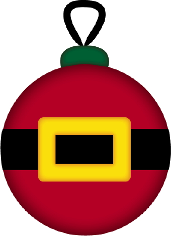Ornament Decorated As A Red Santa Coat With A Belt And Yellow Buckle