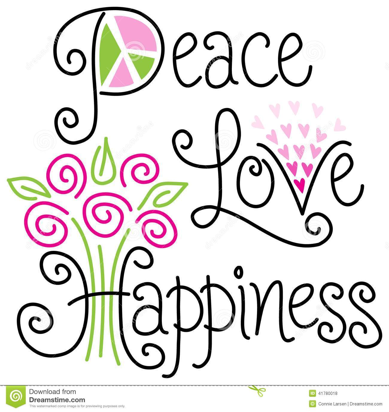 Peace Love And Happiness Eps Stock Vector   Image  41780018