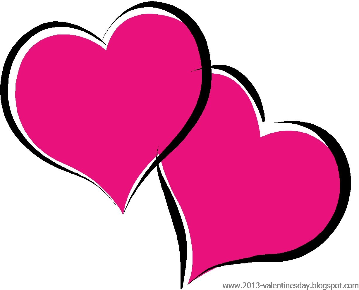 Pink Heart Clip Art For Valentines Day Greetings Card