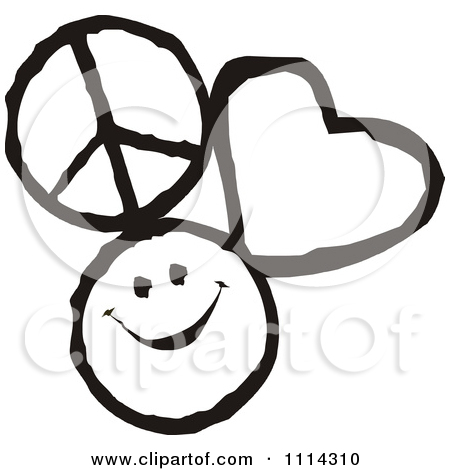 Poster Art Print  Peace Love Happiness Border Frame With Copyspace By
