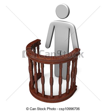 Stock Illustration Of Witness Stand And Person 3d Render Illustration