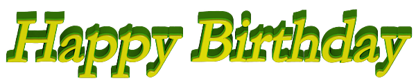 Text Happy Birthday Green Yellow Transparent   Free Images At Clker
