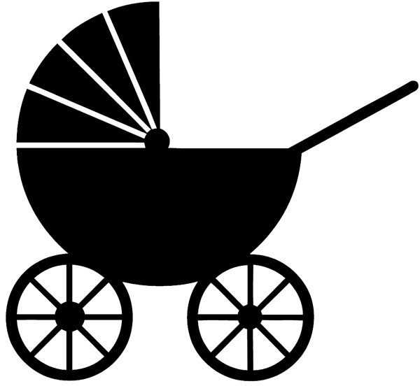 Baby Carriage In Silhouette Vinyl Sticker  Customize On Line  Children