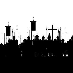 Black And White Silhouette Of A Medieval Army
