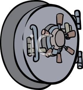 Cartoon Bank Vault   Royalty Free Clipart Picture