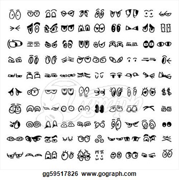 Cartoon Set Of The Drawn Eyes  Clipart Drawing Gg59517826   Gograph
