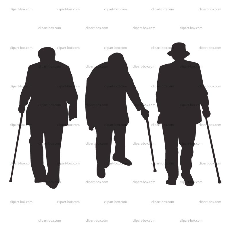 Clipart Old Man Walking   Royalty Free Vector Design