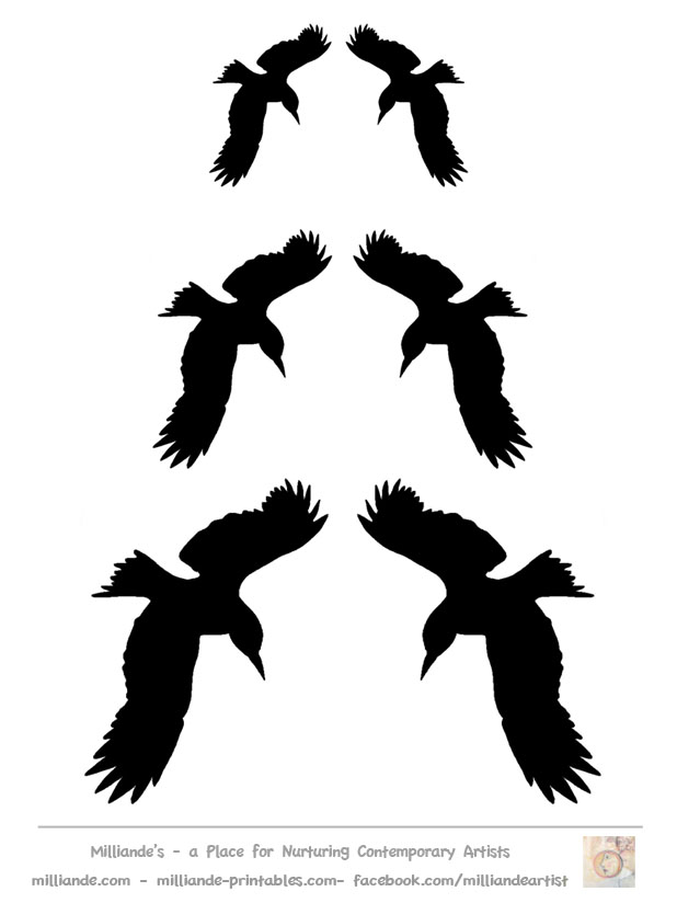 Crows Flying Clipart Crow Silhouette Template