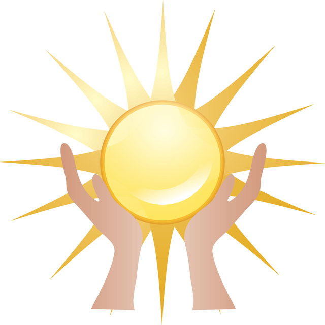 Featured Stock Photo  Hands Holding The Sun Energy Icon  Copyright