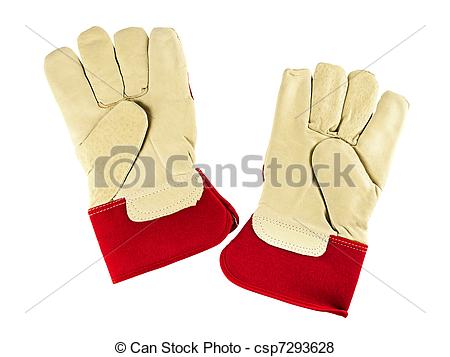 Pictures Of Work Gloves   Genuine White Leather And Red Fabric Work
