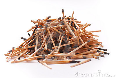 Pile Of Burnt Match Sticks Royalty Free Stock Photos   Image  14827878