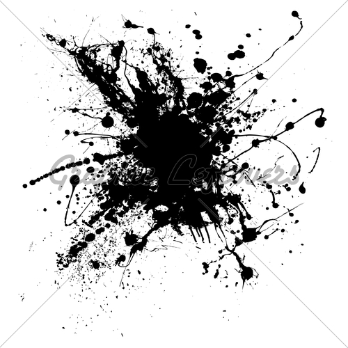 Random Illustrated Ink Splat In Black And White