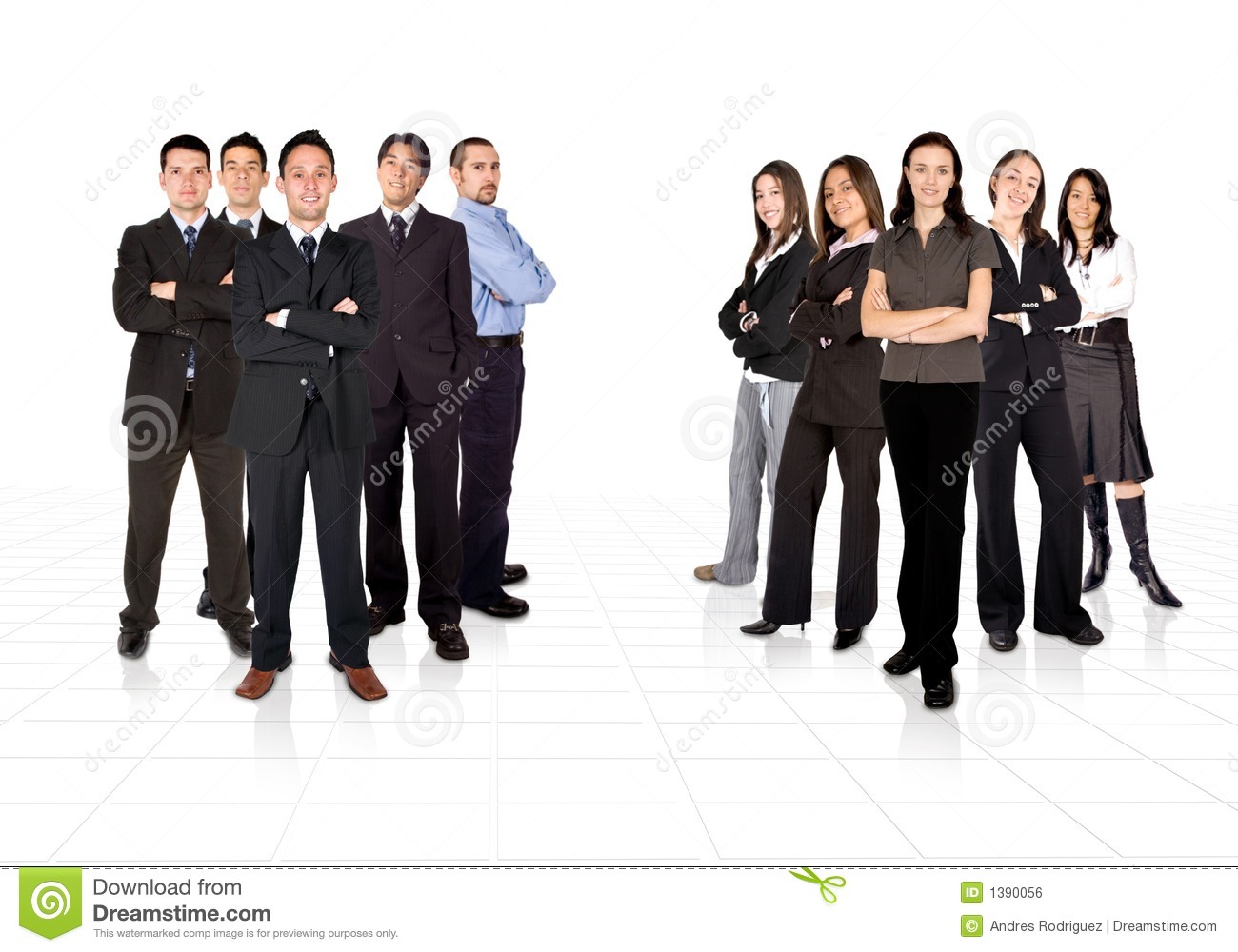 Royalty Free Stock Image  Business Teams Divided By Men And Women