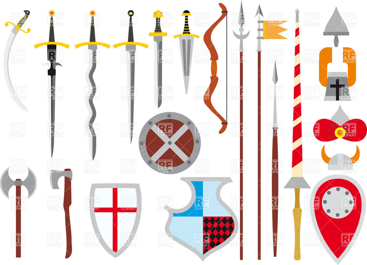 Set Of Medieval Weapon And Defenses 25263 Objects Download Royalty