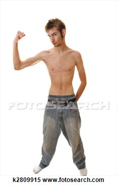 Stock Image Of Very Skinny Man Flexing K2809915   Search Stock Photos    