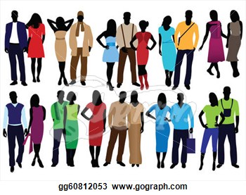 Vector Clipart   Men And Women Fashion  Vector Illustration Gg60812053