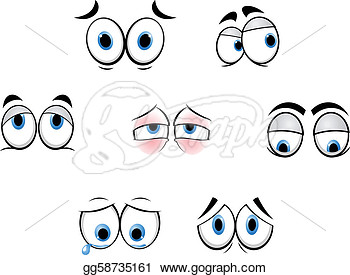 Vector Clipart   Set Of Cartoon Funny Eyes For Comics Design  Vector