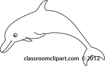 Animals   Outline Dolphin 12212 03   Classroom Clipart