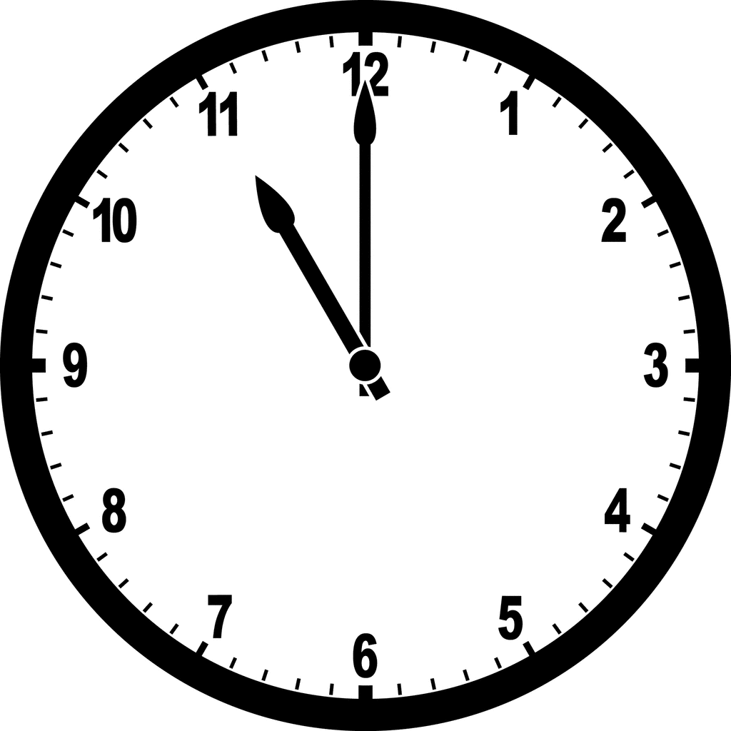 Clock 11 00   Clipart Etc