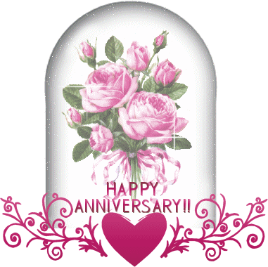 Commentsyard Com Happy Anniversary With Flowers And A Heart Graphic