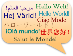 Hello World  In Several Languages Clip Art