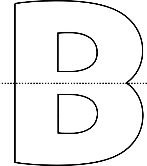Horizontal Line Of Symmetry Letter B With   Clipart Etc
