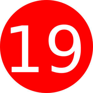 Number 19 Clipart Number 19 Red Background Clip