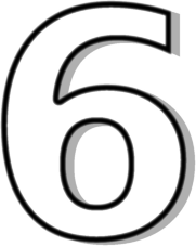 Number 6 White    Signs Symbol Alphabets Numbers Outlined Numbers