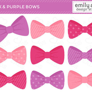Pink Polka Dot Bow Clipart Pink And Purple Bows Cute Clip