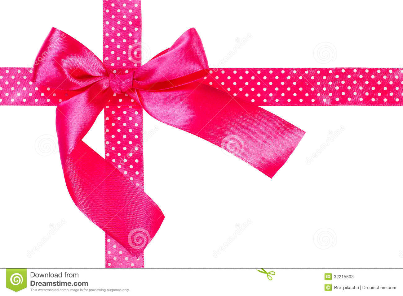 Pink Ribbon And Bow Stock Photos   Image  32215603