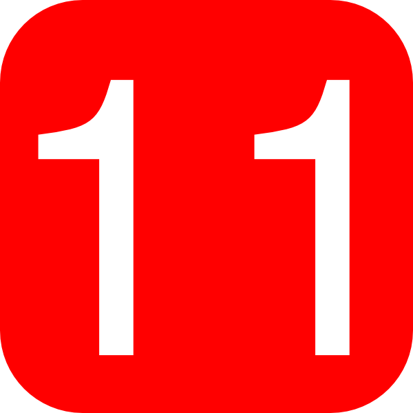Red Rounded Square With Number 11 Clip Art At Clker Com   Vector