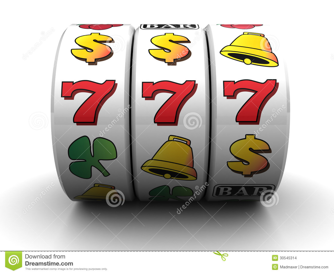 3d Illustration Of Jackpot Symbol Over White Background