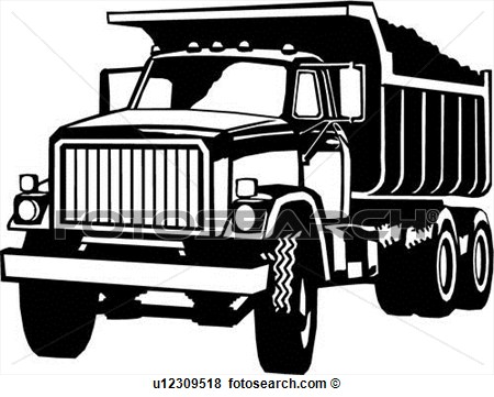 Clip Art Of  Construction Dump Truck Heavy Equipment Trade