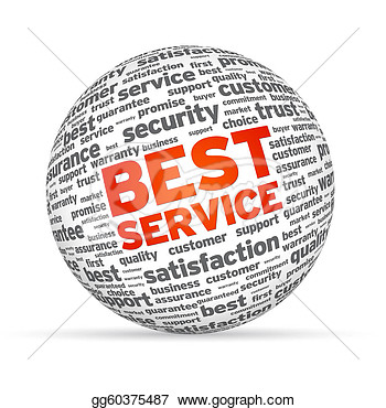 Clipart   Best Service 3d Sphere  Stock Illustration Gg60375487