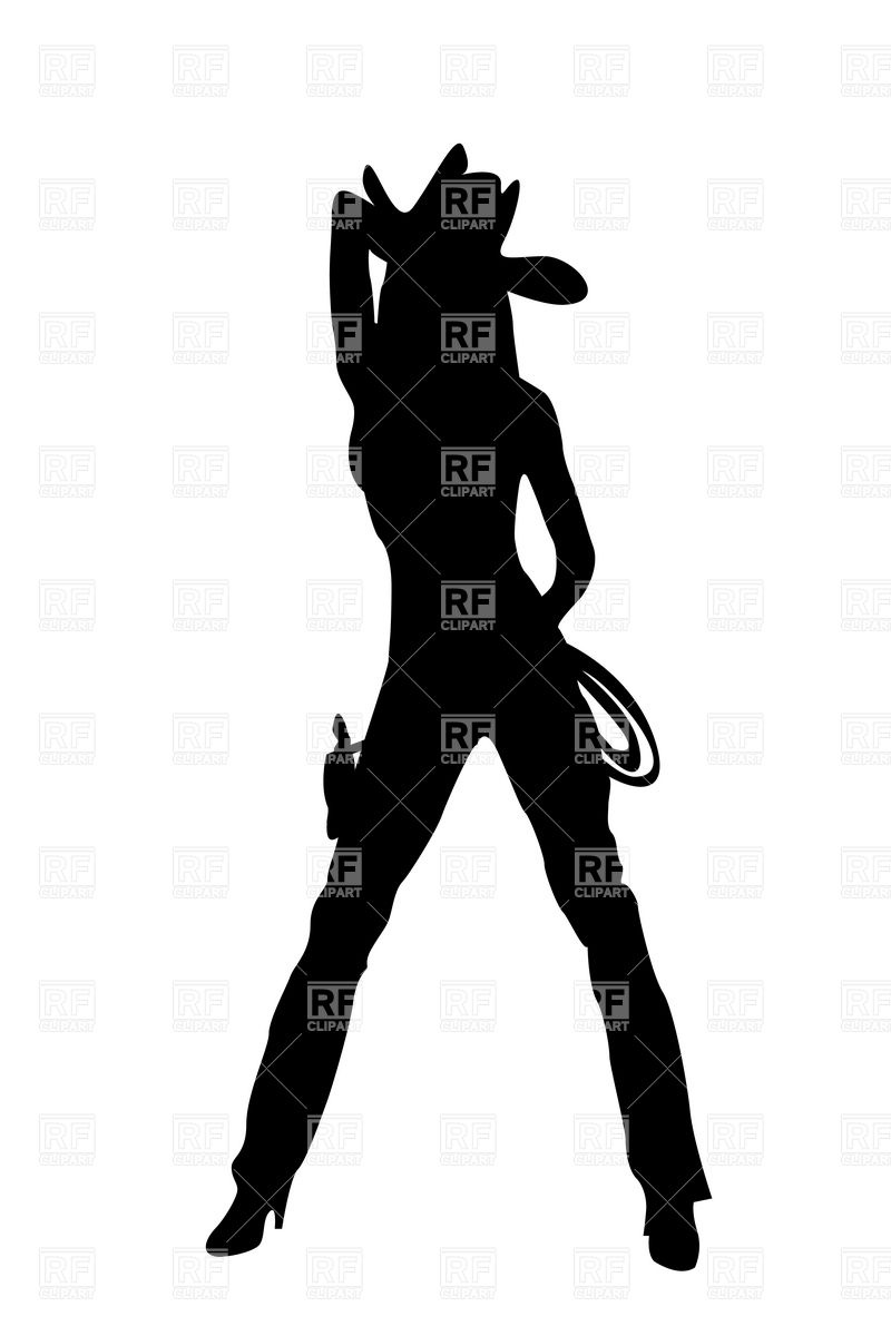 Clipart Catalog Silhouettes Outlines Standing Cowgirl Silhouette With