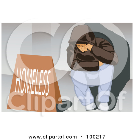 Clipart Illustration Of A Poor Man Holding A Homeless Need Help Sign
