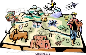 Colorado Vignette Map Vector Clip Art