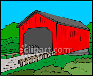Covered Bridge   Royalty Free Clipart Picture