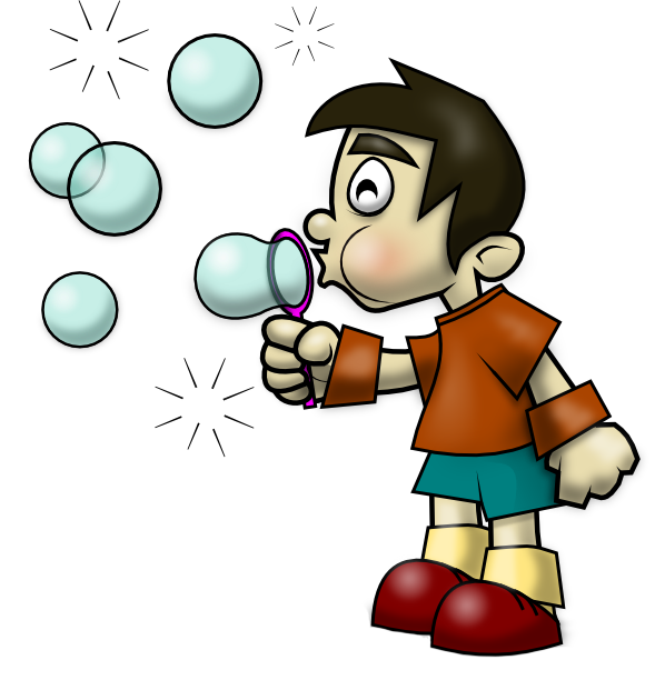 Free Boy Blowing Bubbles Clip Art