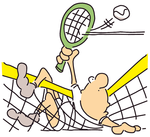Funny Tennis Sports Clipart Cartoon  Hilarious Tennis Player Is Wonund