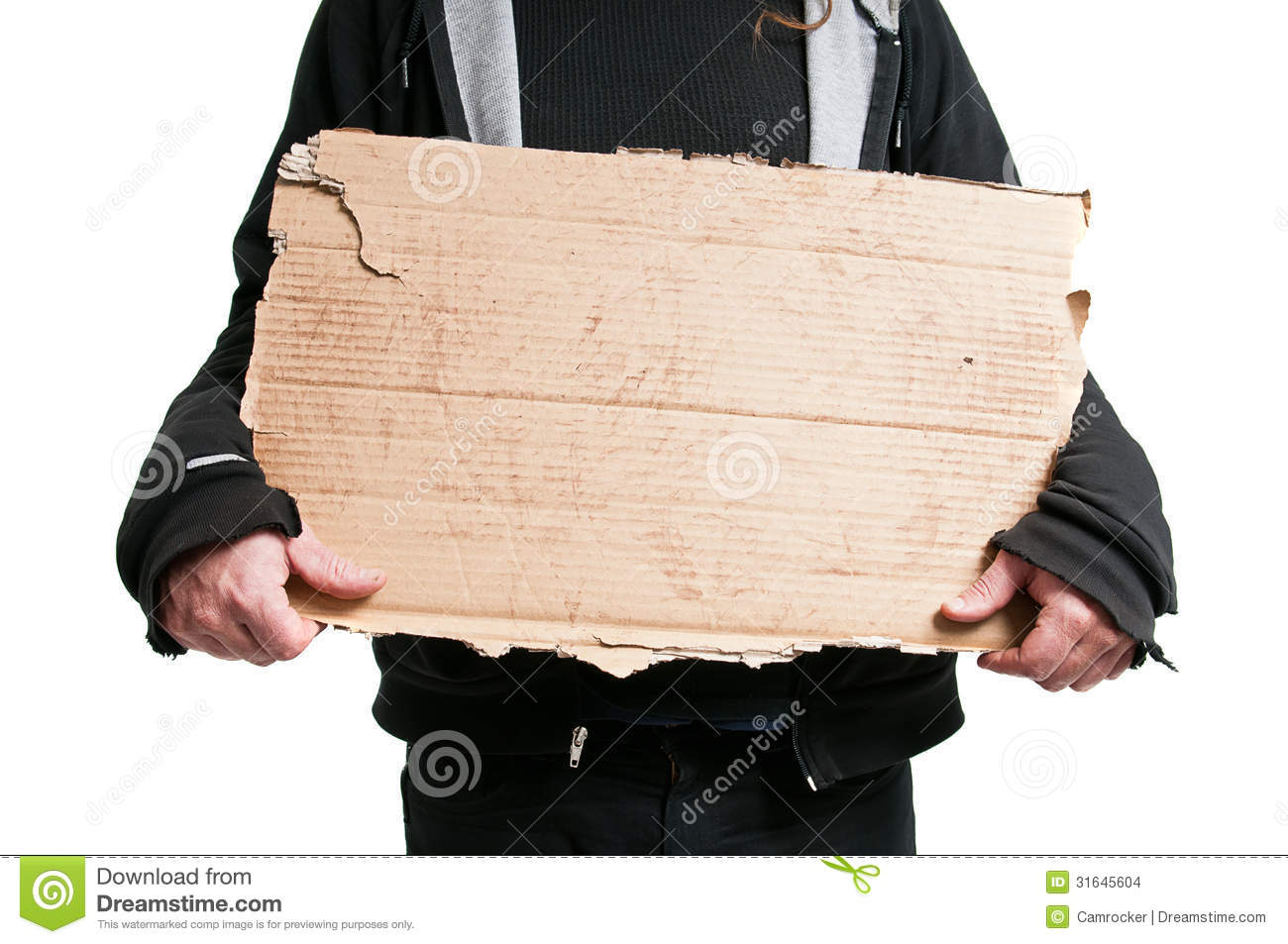 Homeless Man With Sign Clipart Homeless Man Holding Cardboard