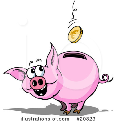 Piggy Bank Clipart  20823 By Holger Bogen   Royalty Free  Rf  Stock