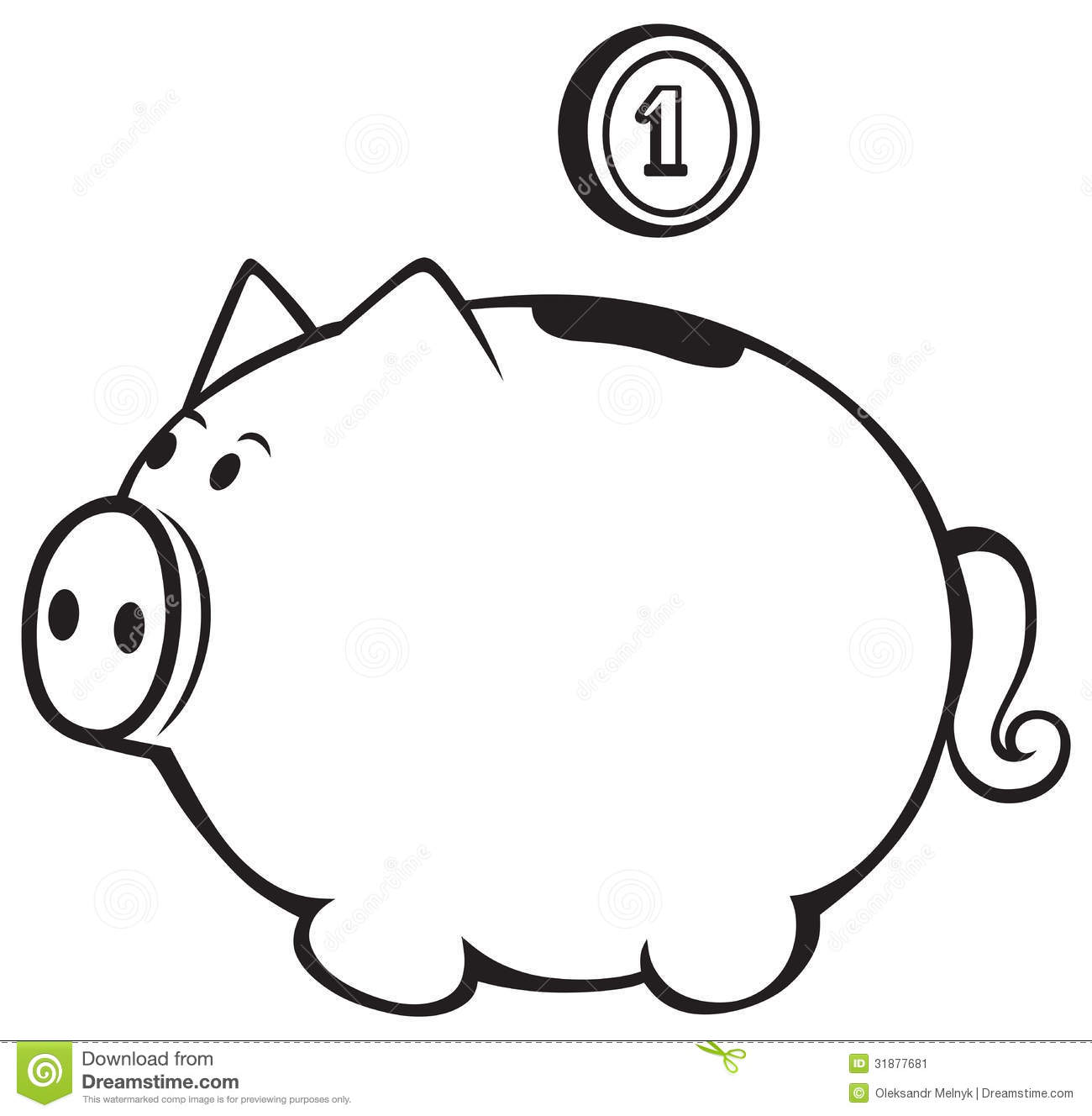 Piggy Bank Clipart Black And White   Clipart Panda   Free Clipart