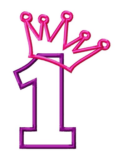 Princess Crown Birthday Numbers Applique   7 Sizes   Lillipadgifts