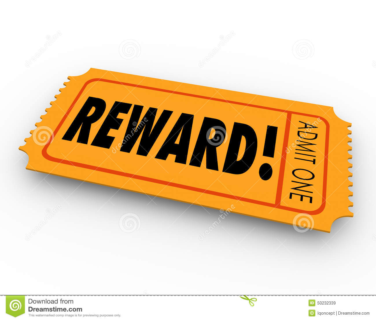 Reward Raffle Ticket Claim Prize Award Motivation Encouragement Stock