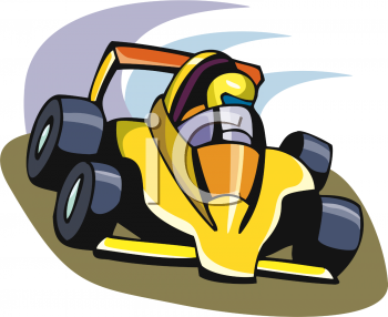 Royalty Free Clipart Picure Of A Man Driving A Race Car
