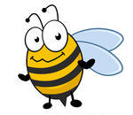 Smiling Pudgy Bee Cartoon Mascot Character Showing Muscle Arms Stock    