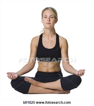 Stock Image   Young Woman Doing Yoga With Her Legs Crossed  Fotosearch